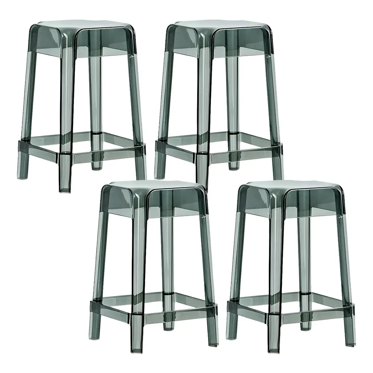 Vibrant Colors Acrylic No Backrest Stackable High bar Stool