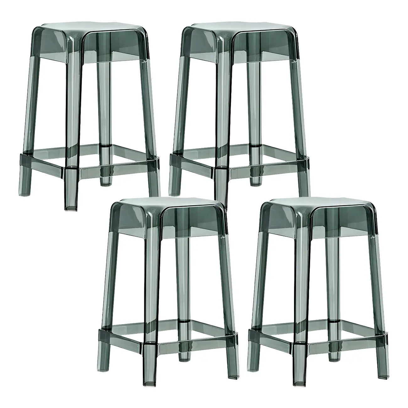 Vibrant Colors Acrylic No Backrest Stackable High bar Stool