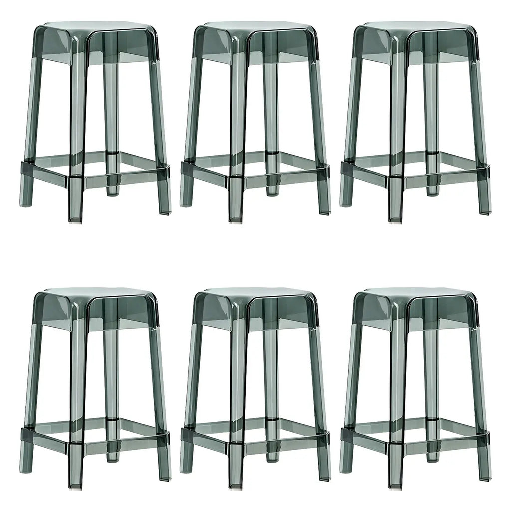 Vibrant Colors Acrylic No Backrest Stackable High bar Stool