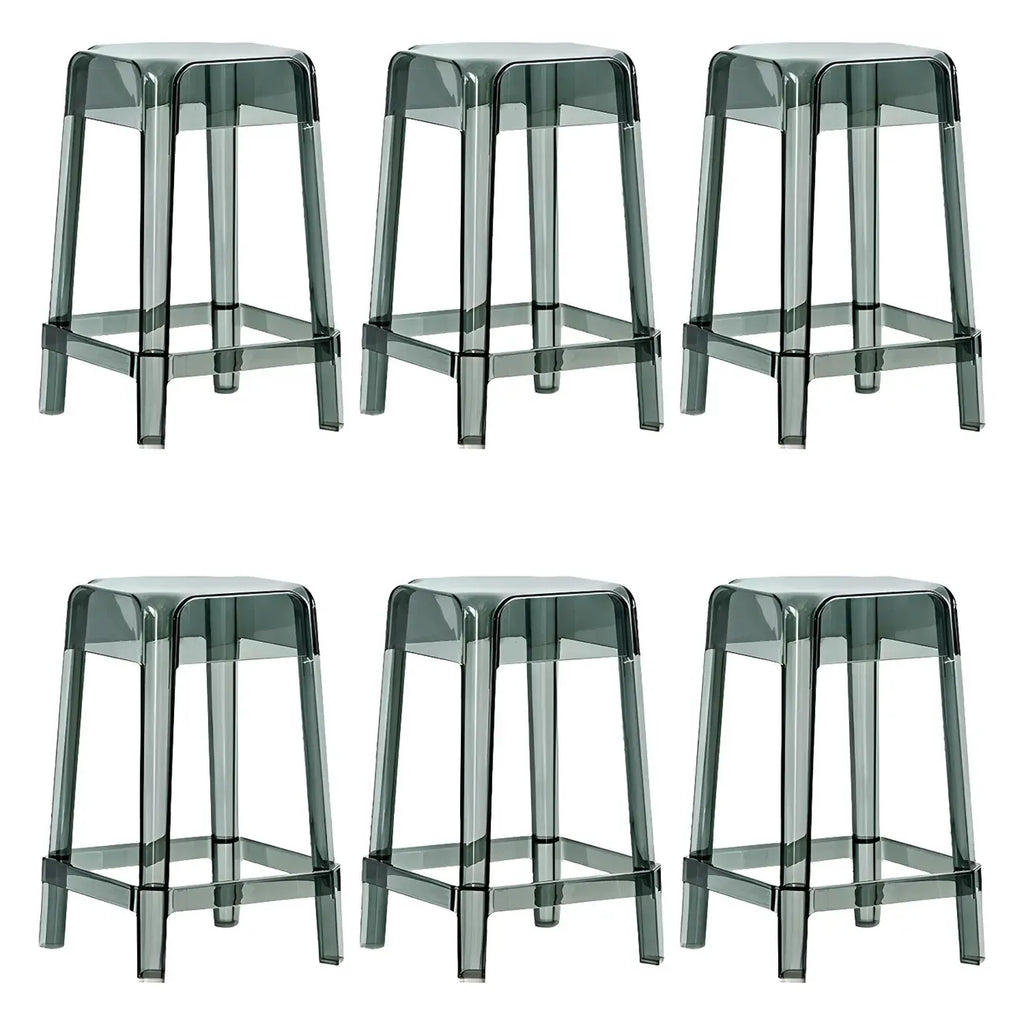 Vibrant Colors Acrylic No Backrest Stackable High bar Stool