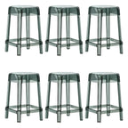 Vibrant Colors Acrylic No Backrest Stackable High bar Stool