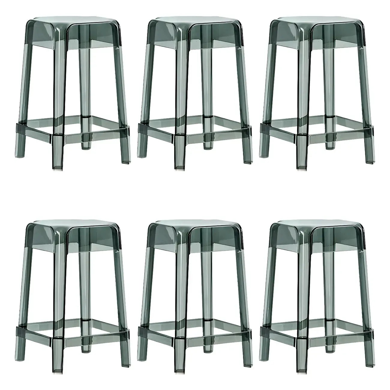 Vibrant Colors Acrylic No Backrest Stackable High bar Stool