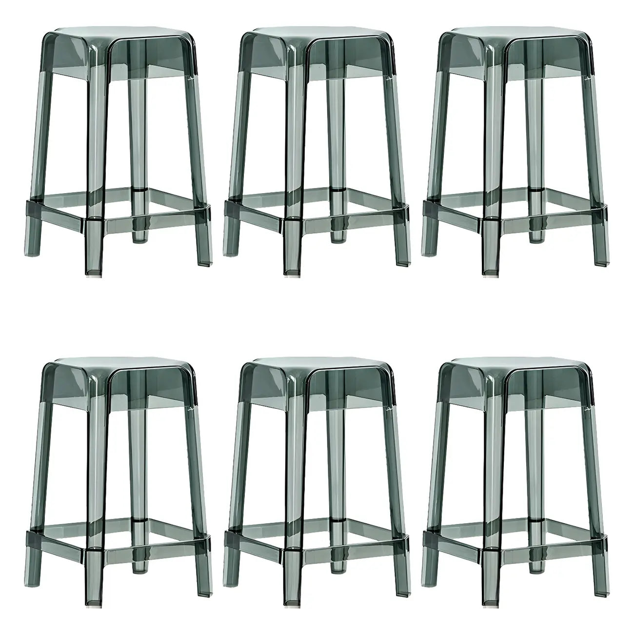 Vibrant Colors Acrylic No Backrest Stackable High bar Stool