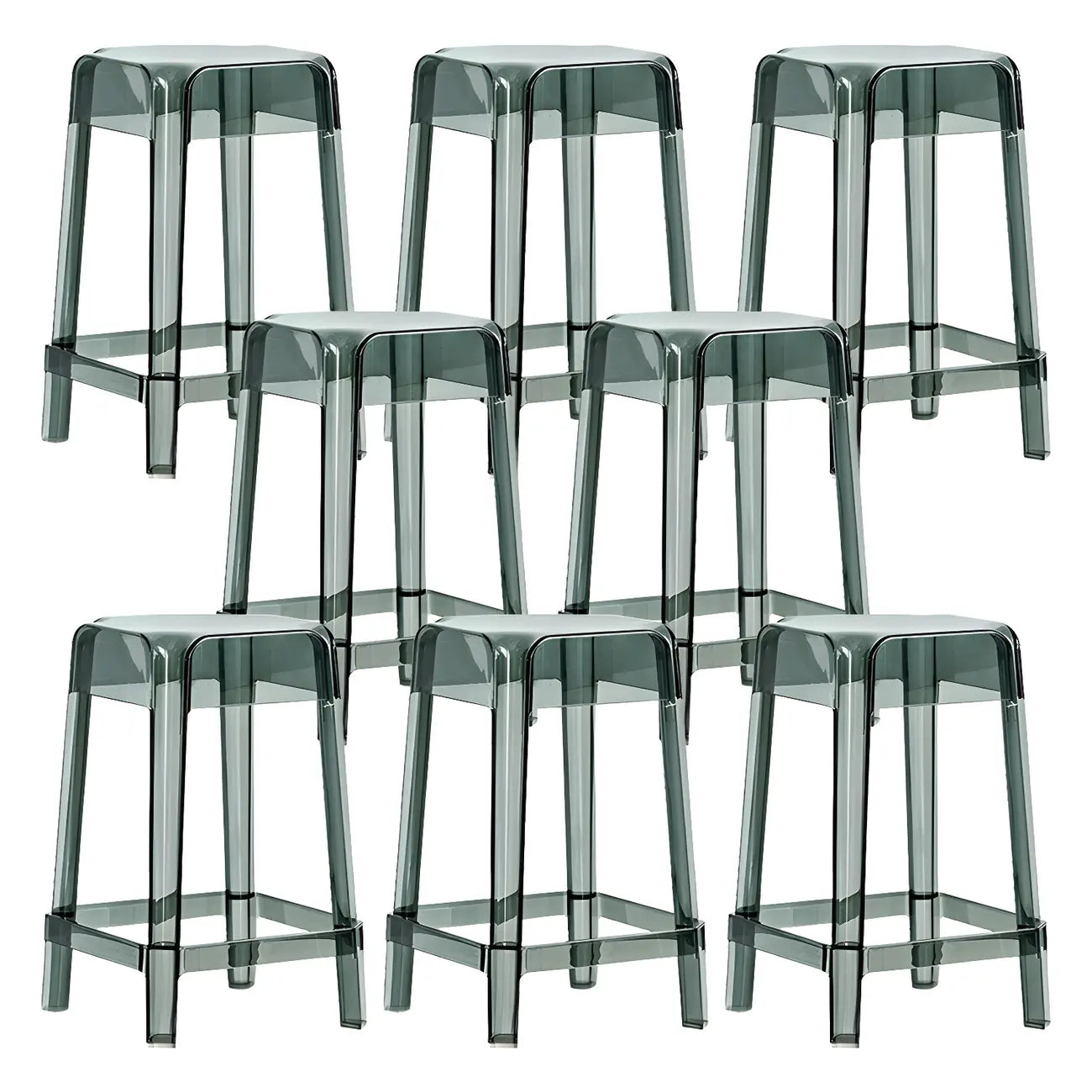 Vibrant Colors Acrylic No Backrest Stackable High bar Stool