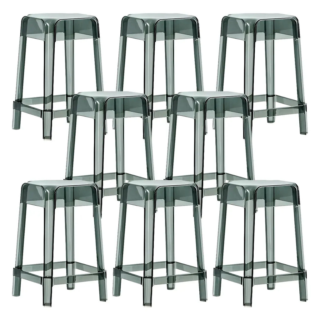 Vibrant Colors Acrylic No Backrest Stackable High bar Stool