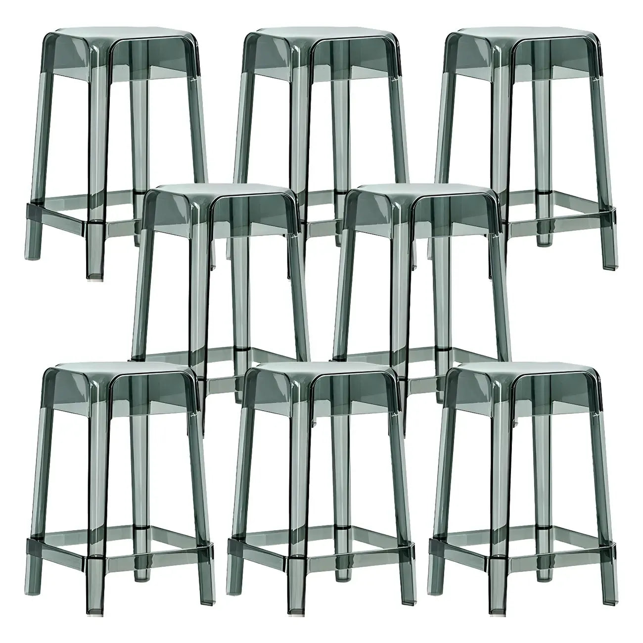 Vibrant Colors Acrylic No Backrest Stackable High bar Stool