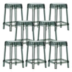Vibrant Colors Acrylic No Backrest Stackable High bar Stool