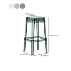Vibrant Colors Acrylic No Backrest Stackable High bar Stool