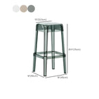 Vibrant Colors Acrylic No Backrest Stackable High bar Stool