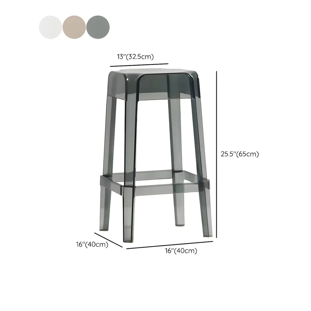Vibrant Colors Acrylic No Backrest Stackable High bar Stool