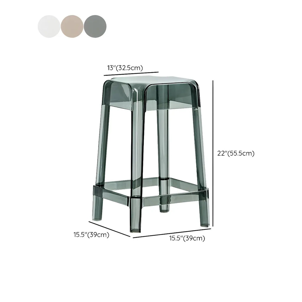 Vibrant Colors Acrylic No Backrest Stackable High bar Stool
