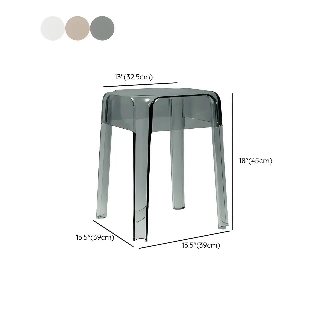 Vibrant Colors Acrylic No Backrest Stackable High bar Stool