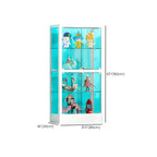Adjustable Shelves White Glass Locking Curio Cabinet