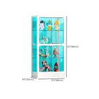 Adjustable Shelves White Glass Locking Curio Cabinet