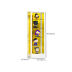 Adjustable Shelves White Glass Locking Curio Cabinet