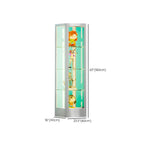 Adjustable Shelves White Glass Locking Curio Cabinet
