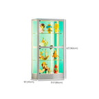 Adjustable Shelves White Glass Locking Curio Cabinet