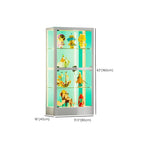 Adjustable Shelves White Glass Locking Curio Cabinet
