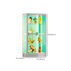Adjustable Shelves White Glass Locking Curio Cabinet