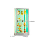 Adjustable Shelves White Glass Locking Curio Cabinet