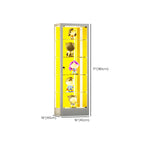 Adjustable Shelves White Glass Locking Curio Cabinet