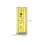 Adjustable Shelves White Glass Locking Curio Cabinet