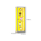 Adjustable Shelves White Glass Locking Curio Cabinet