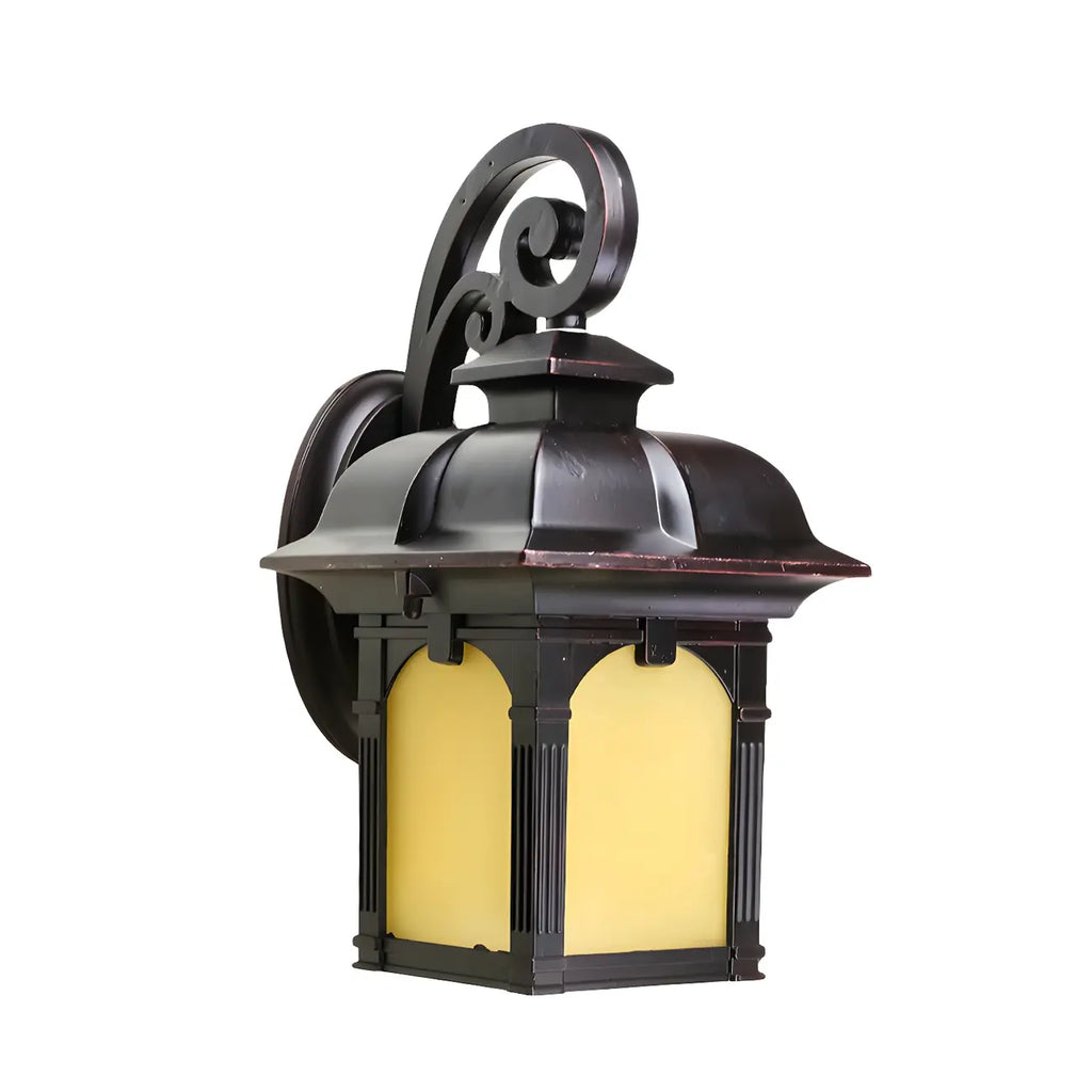 Durable Rustic Rectangle Outdoor Metal Wall Lantern Sconce