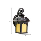Durable Rustic Rectangle Outdoor Metal Wall Lantern Sconce