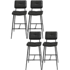 Black Leather Saddle Low Back Counter Bar Stools for Kitchen