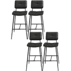 Black Leather Saddle Low Back Counter Bar Stools for Kitchen