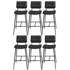 Black Leather Saddle Low Back Counter Bar Stools for Kitchen