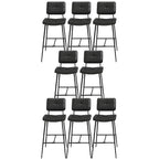 Black Leather Saddle Low Back Counter Bar Stools for Kitchen