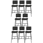 Black Leather Saddle Low Back Counter Bar Stools for Kitchen