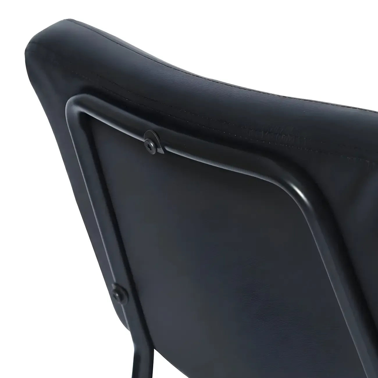 Black Leather Saddle Low Back Counter Bar Stools for Kitchen