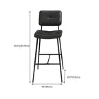 Black Leather Saddle Low Back Counter Bar Stools for Kitchen