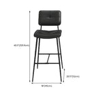 Black Leather Saddle Low Back Counter Bar Stools for Kitchen