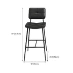 Black Leather Saddle Low Back Counter Bar Stools for Kitchen