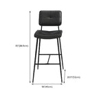 Black Leather Saddle Low Back Counter Bar Stools for Kitchen