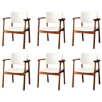 Modern Upholstered Rubberwood Arm Dining Chair Set of 2