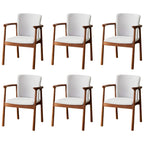 Modern Upholstered Rubberwood Arm Dining Chair Set of 2