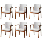 Modern Upholstered Rubberwood Arm Dining Chair Set of 2