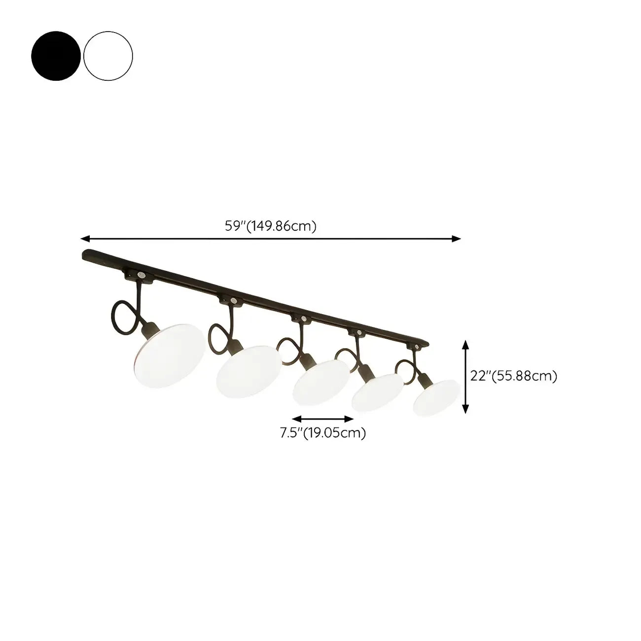 5-Light Modern LED Track Lighting with Adjustable Head