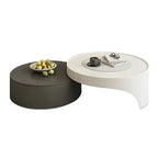 Grey Round Modern Wood Drawer Coffee Table