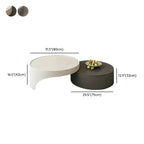 Grey Round Modern Wood Drawer Coffee Table