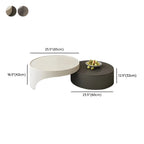 Grey Round Modern Wood Drawer Coffee Table