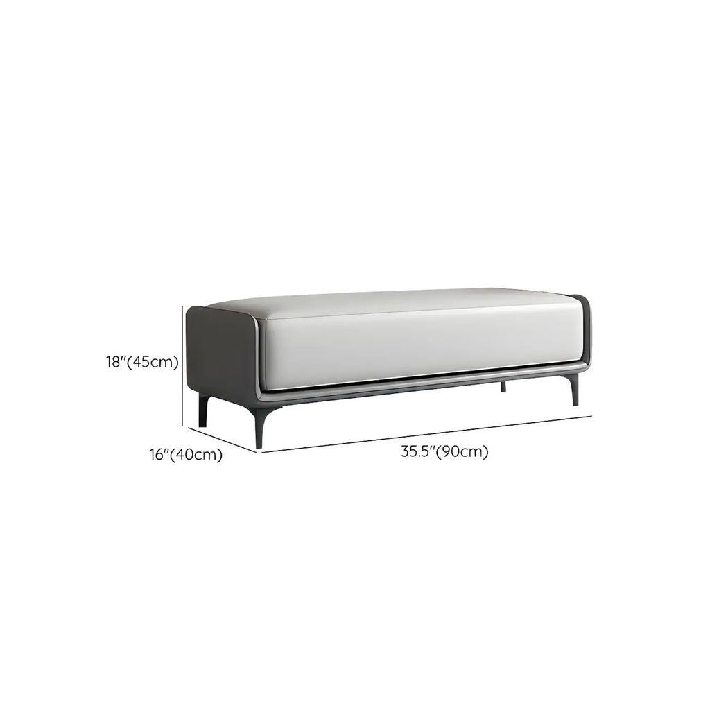 15 Wide Upholstered Rectangle Leather Bedroom Bench with Storage