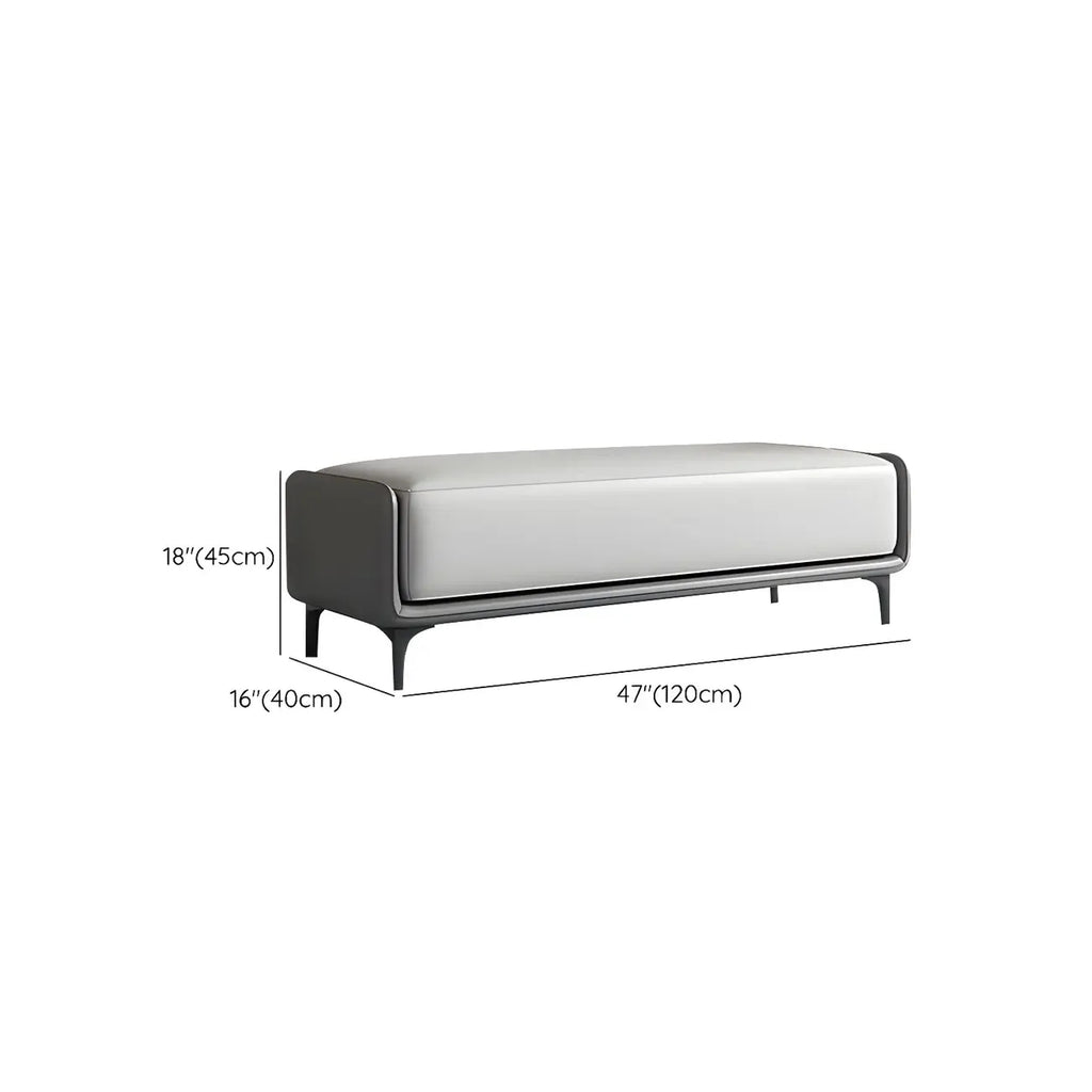 15 Wide Upholstered Rectangle Leather Bedroom Bench with Storage