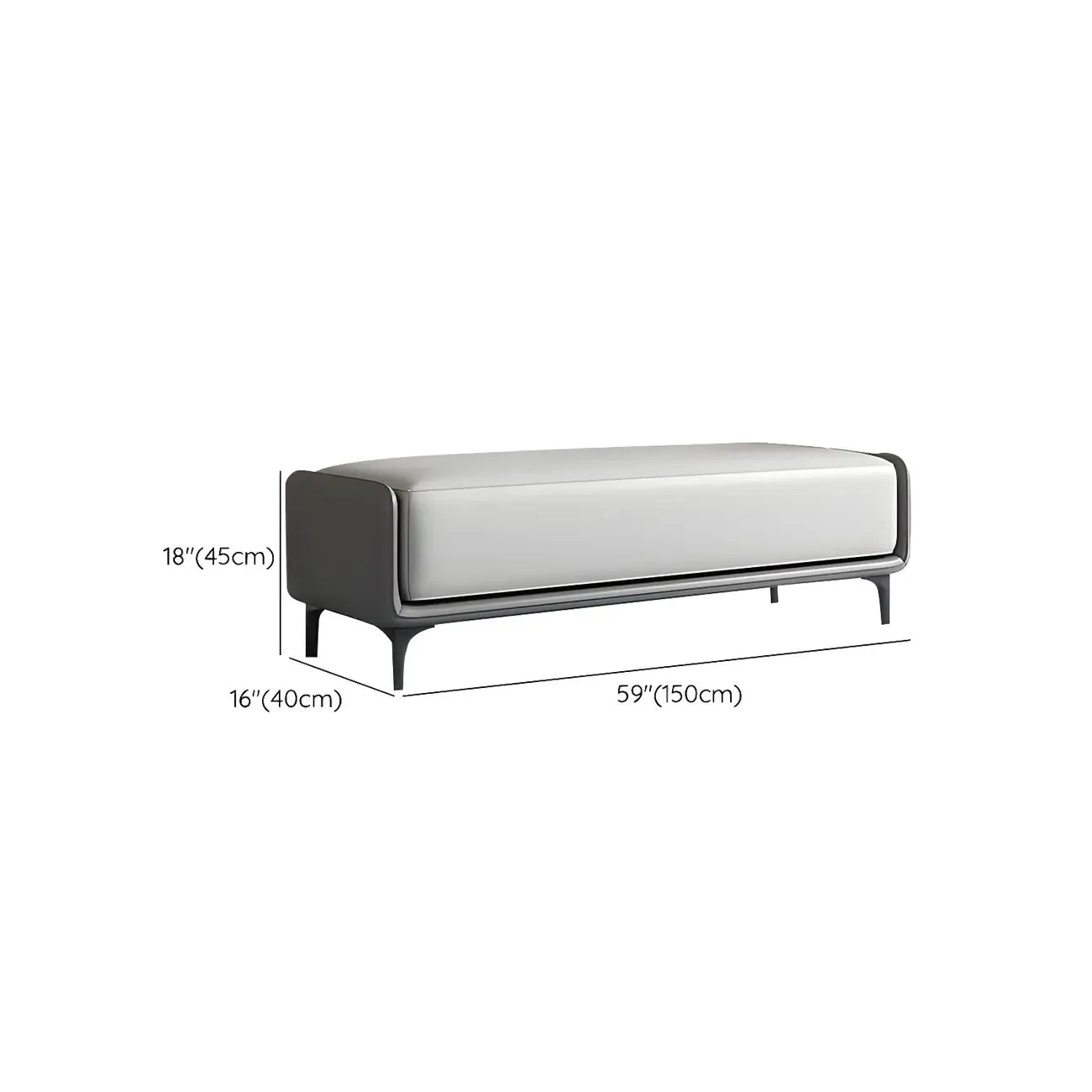 15 Wide Upholstered Rectangle Leather Bedroom Bench with Storage