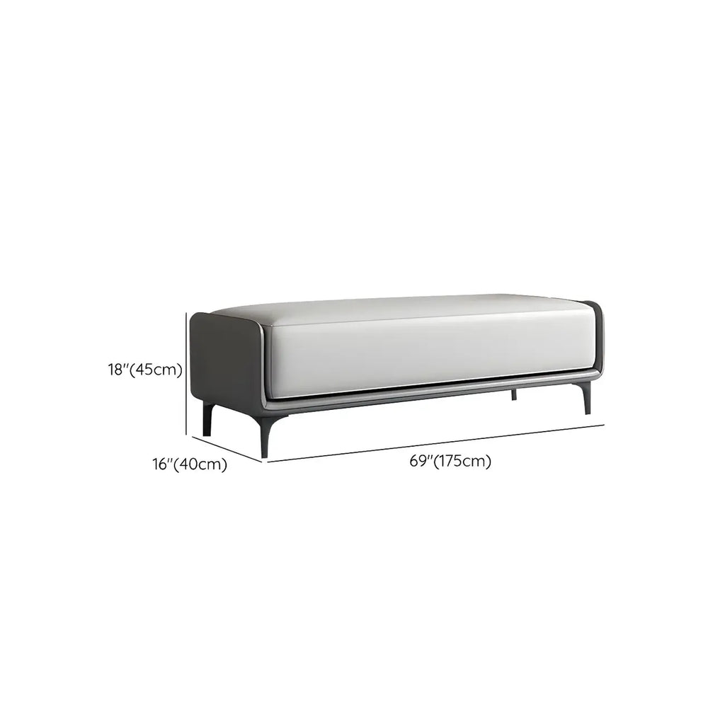 15 Wide Upholstered Rectangle Leather Bedroom Bench with Storage